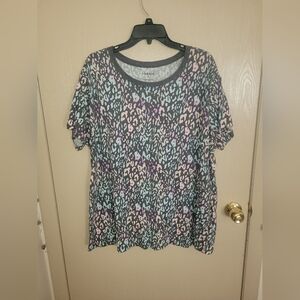 Torrid Gray Pastel Cheetah Print Top Womens Size 2xl